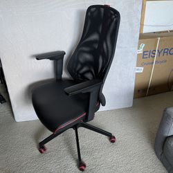 Office Chair with Red Accents, Ergonomic Swivel Desk Chair