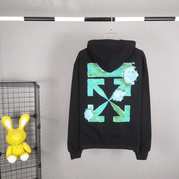 OFF OW WHITE Oil Painting Arrow Hoodie Jacket