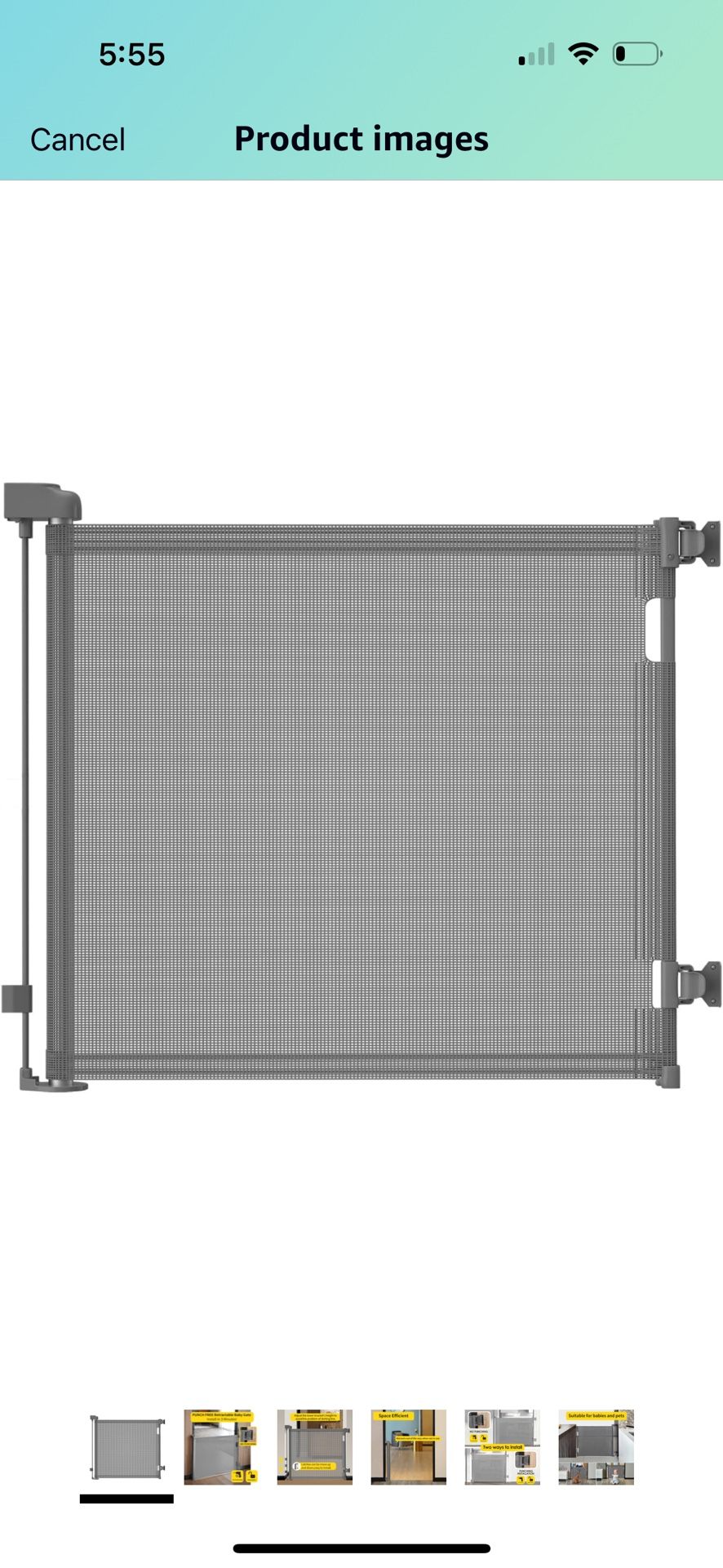 dearlomum Punch-Free Install Retractable Baby Gate, Mesh Baby Gate or Mesh Dog Gate,33" Tall,Extends up to 55" Wide,Child Safety Gate for Doorways, St