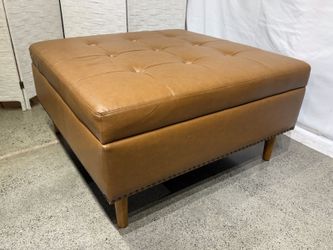 HULALA HOME Constantine Modern Square Button-Tufted Storage Ottoman