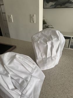 Two Culinary Hats Toque Velcro Closure