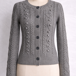Aerie Cable Knit Cardigan XS Gray Button Sweater Cozy