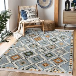 Living Room Bohemian Washable 4x6 Foot Area Rug, on-Slip Oriental Modern Carpet. Anti-Skid Area Rugs