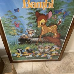 Rare Vintage Walt Disney Bambi Poster