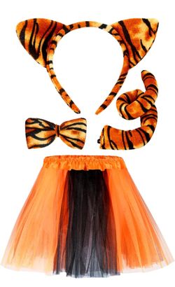 4 Pieces Tiger Costume Adult Woman(large)