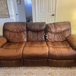 FREE! Two Leather Recliner Sofas 82” 