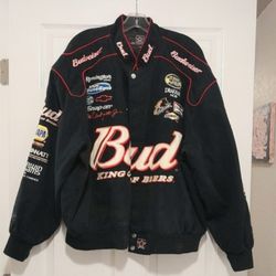 2XL DALE Earnhardt sponsor jacket snap-on Budweiser