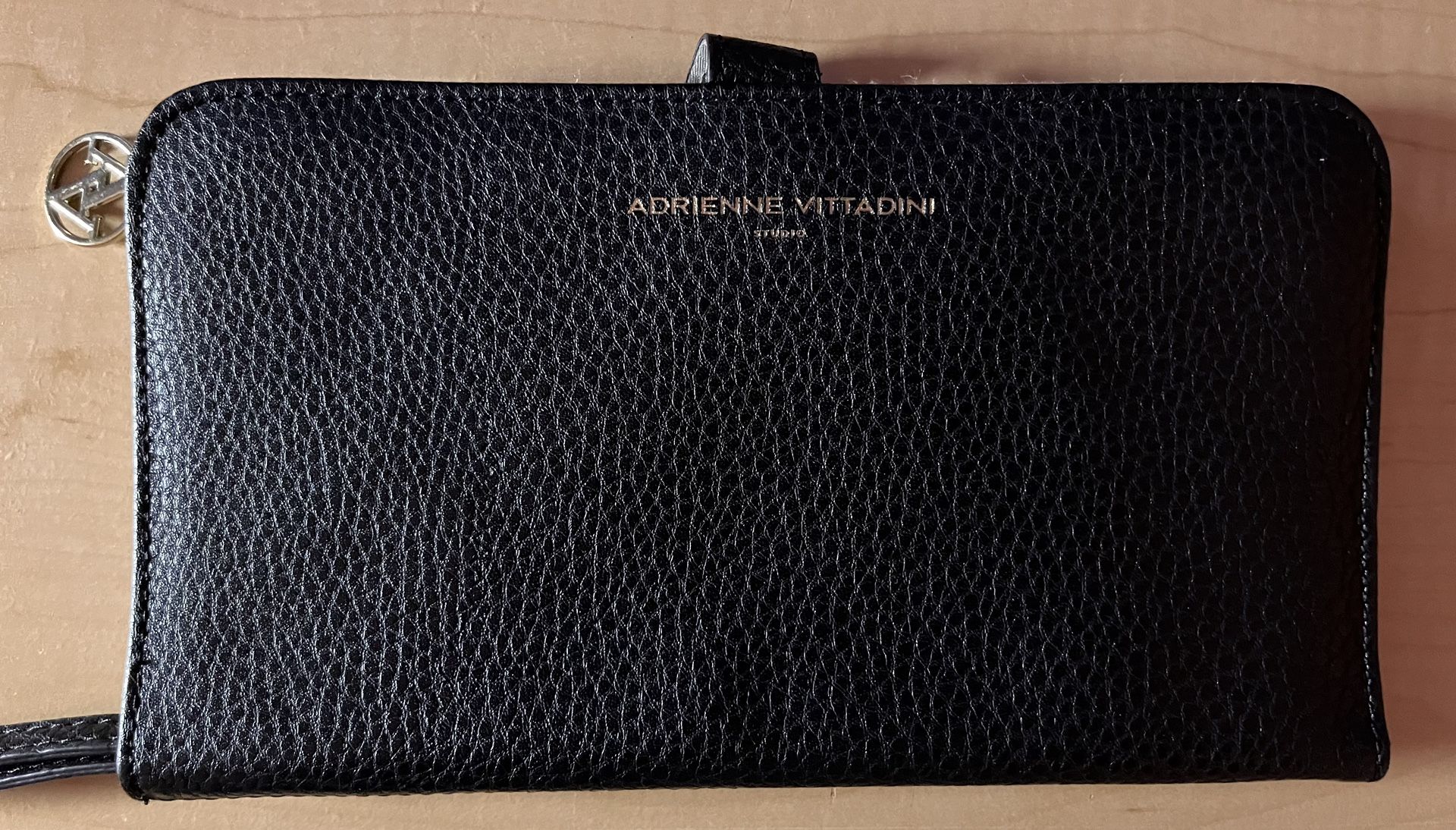 Adrienne Vittadini Black Wristlet Clutch Wallet