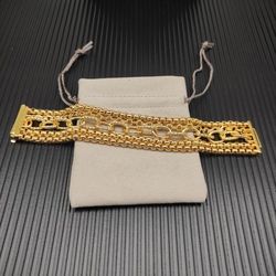 David Yurman Color-blocked Gold 29mm Multi-Chain Bracelet Size 19cm