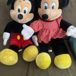 Vintage Mickey And Minnie, 16 Inch Plush