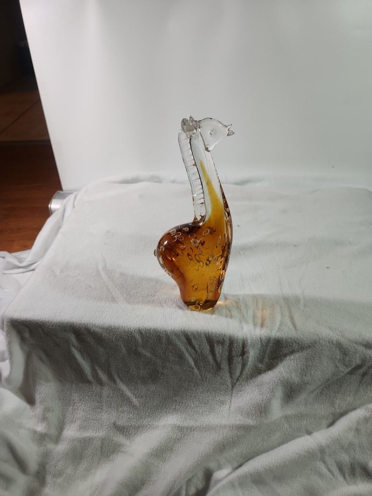 giraffe art glass heavy paperweight