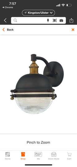 Portside 10 in. W 1-Light Oil Rubbed Bronze / Antique Brass Outdoor Wall Lantern Sconce