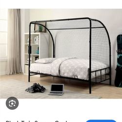 Black Twin Soccer Goal Bed 