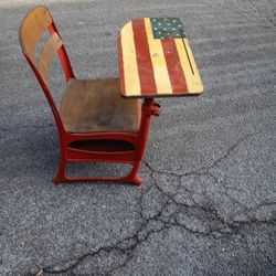 Patriotic 1950s School Desk