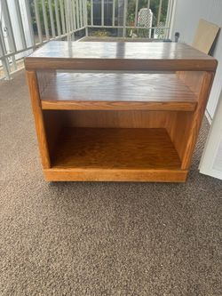 Oak Wood Utility/TV Cart