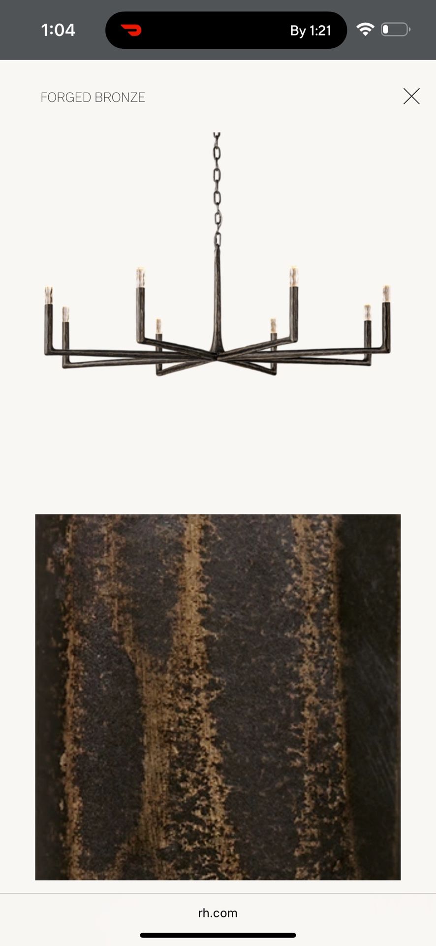 Forged Bronze Thaddeus Chandelier From Restoration Hardware Brand New