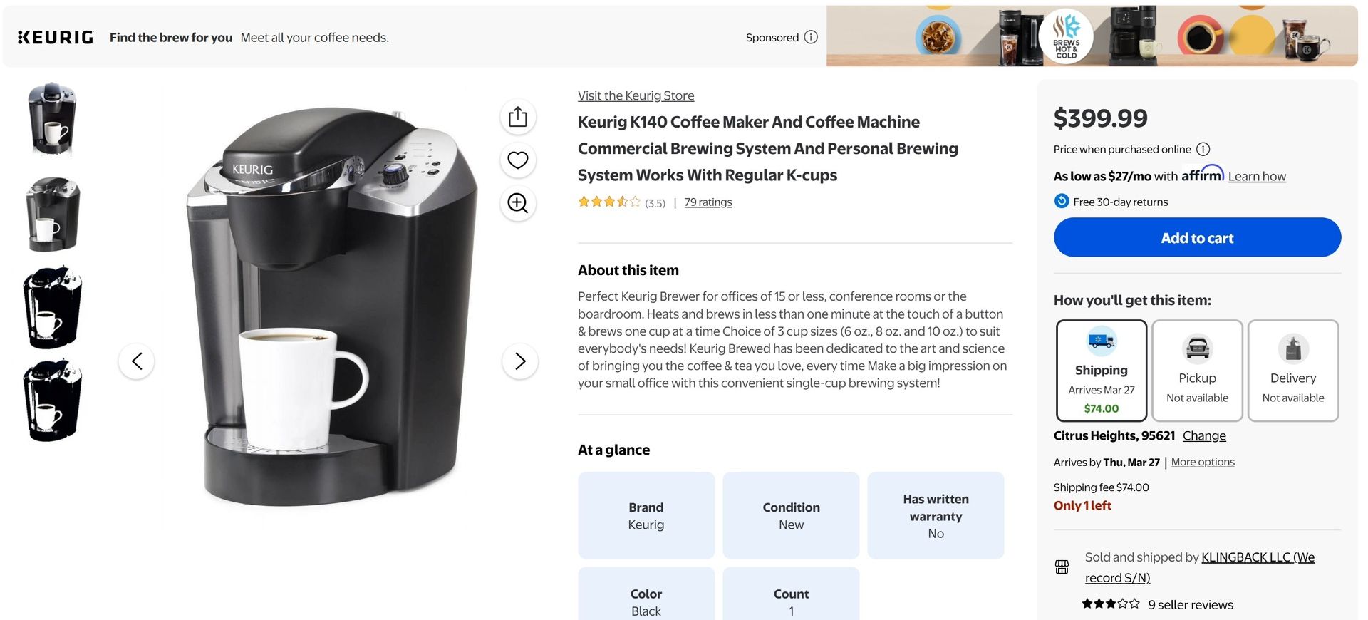 Keurig Commercial Coffee Machine