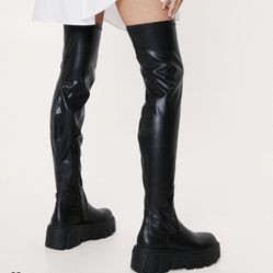 Nasty Gal Over The Knee Lug Boots - NWOT