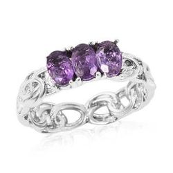 Amethyst 3 Stone Ring  (Size 9)