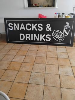 Snack and drink sign