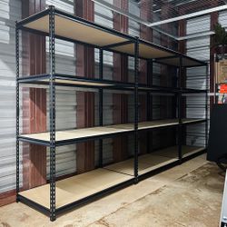 Muscle Rack 4-Tier Metal Shelf 6 ft Heavy Duty Black Steel Shelves, EXCELLENT