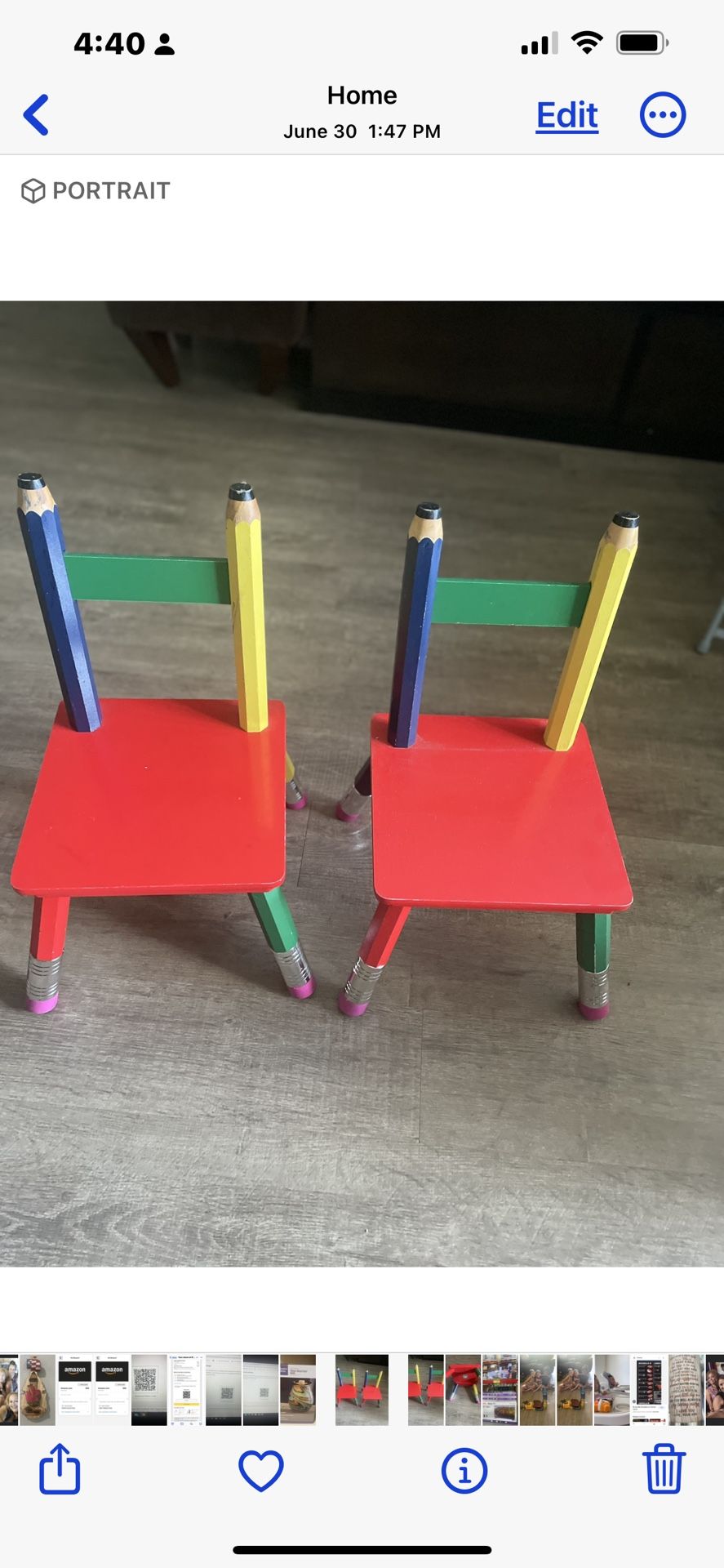 2 x 30 PENCIL CHAIR FOR KIDS