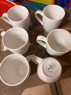 Gibson Home White Ceramic Mugs Set of 6