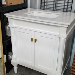 24 In And 30 In Bathroom Vanity In White - Brown