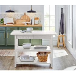 Better Homes & Gardens Reading Wood Kitchen Island – White, Like New – $75