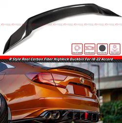 18-22 HONDA ACCORD R STYLE REAL CARBON FIBER HIGHKICK DUCKBILL TRUNK SPOILER