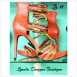 Strappy multicolor heels Sz 11