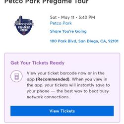 3 Pregame Tour Tickets For Padres V. Dodgers