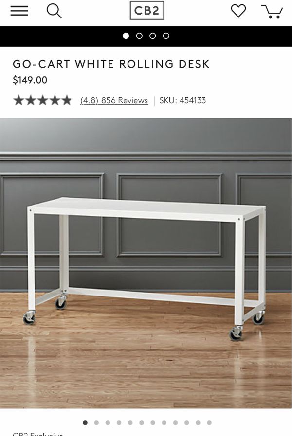 Cb2 Go Cart White Rolling Desk For Sale In Miami Beach Fl Offerup