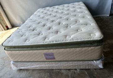 Queen Organic Elite Superior Hybrid Cool Gel Memory Foam Pillow Top 14inch Mattress