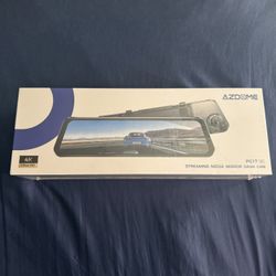 AZDOME PG17 12" 4K Mirror Dash Cam Front and Rear, Wi-Fi 6 Rear View Mirror Camera with 64GB Card, Voice Control Dash Camera for Car, Rearview Mirror 