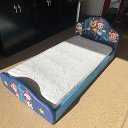 Twin Bed Set + Premium Memory Foam Mattress (Paw Patrol Frame)