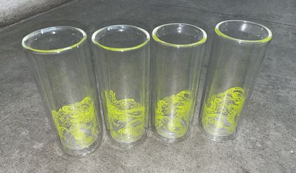 RARE Teavana Double Wall Insulated Tall Glasses Set of 4- 12 oz Tumblers