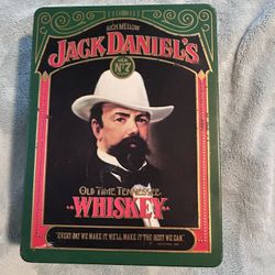 Vintage Rich Mellow Jack Daniels Whiskey EMPTY TIN hinged