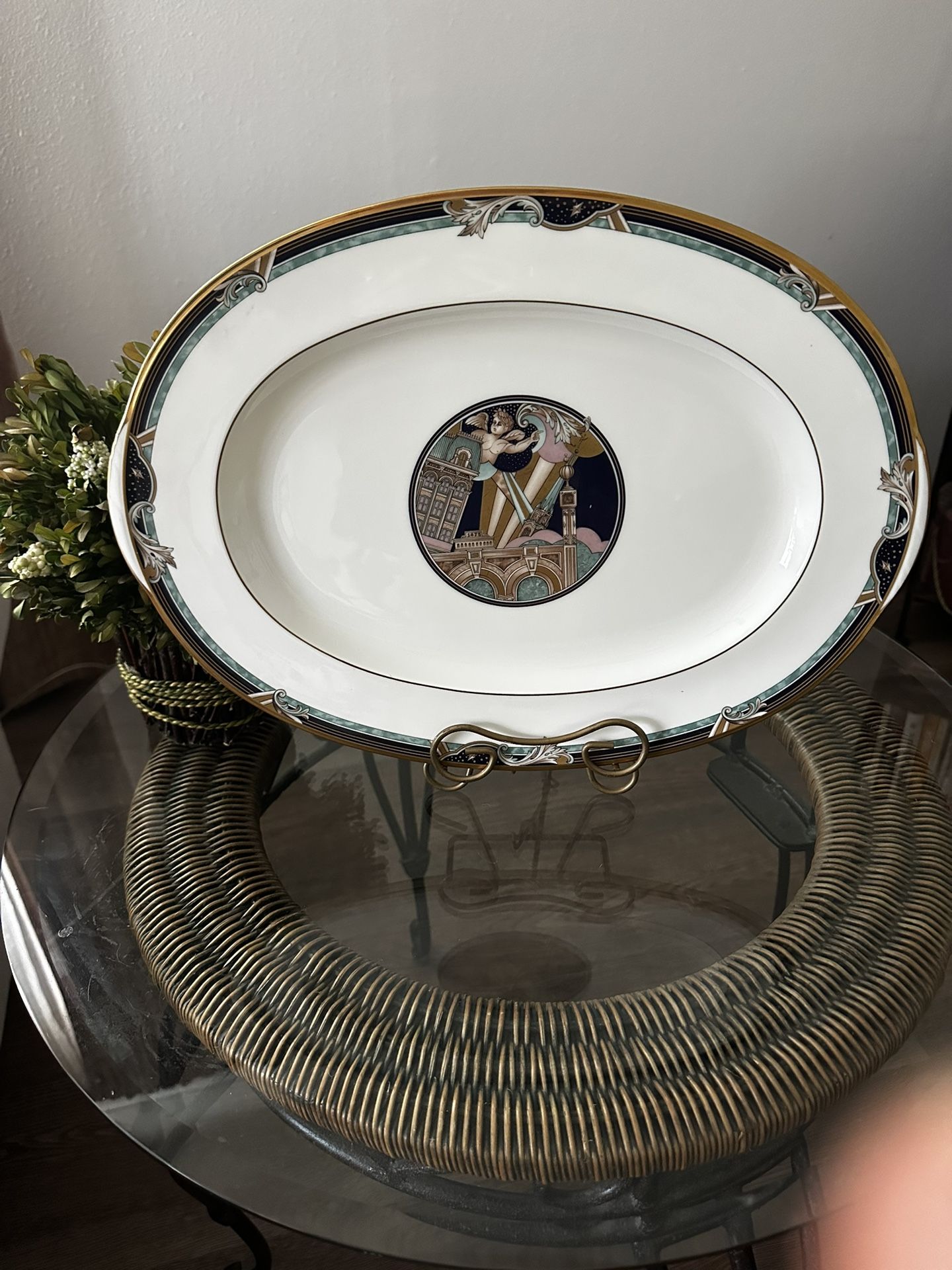 Nortiake Paris Opera #4718 16 3/4" Oval Bone China Platter 1996