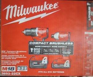 Milwaukee M18 Compact HammerDrill/Impact Combo Kit New