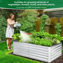 SEJOV 8ftx4ftx2ft Galvanized Raised Garden Bed Kits Large Metal Planter Boxes for Outdoor Vegetable Gardening