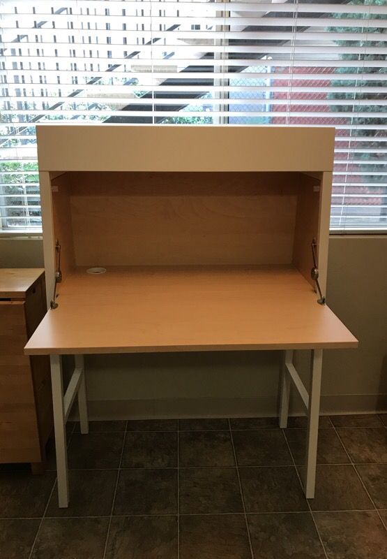 IKEA PS 2014 Secretary Desk IKEA PS 2014 Desk Secretary, white, birch veneer $199.00 plus tax at IKEA Store. = approx $215+ SAVE TODAY! Dimension