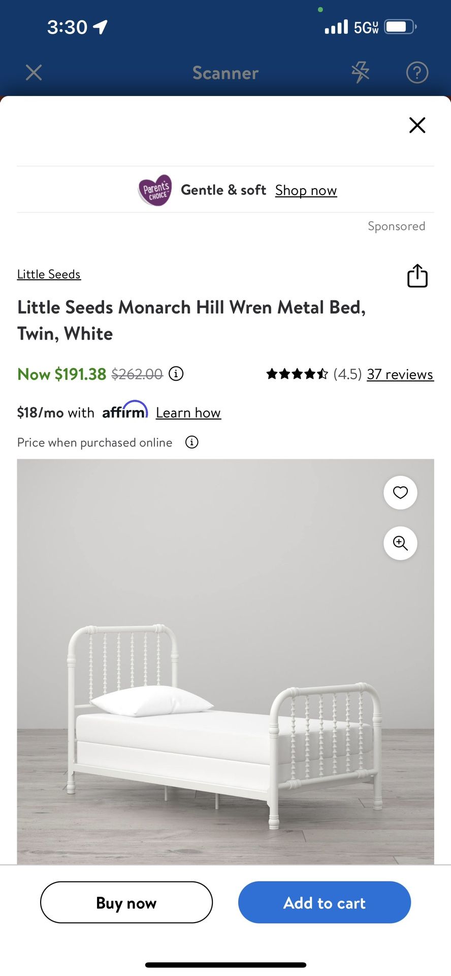 Little Seeds Monarch Hill Wren Metal Bed, Twin, White Pm if interested