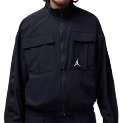 NWT Nike Air Jordan Big Kids Girls Jumpman Black Woven Taping Jacket 