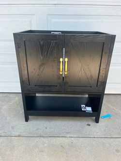 Bathroom vanity cabinet black color