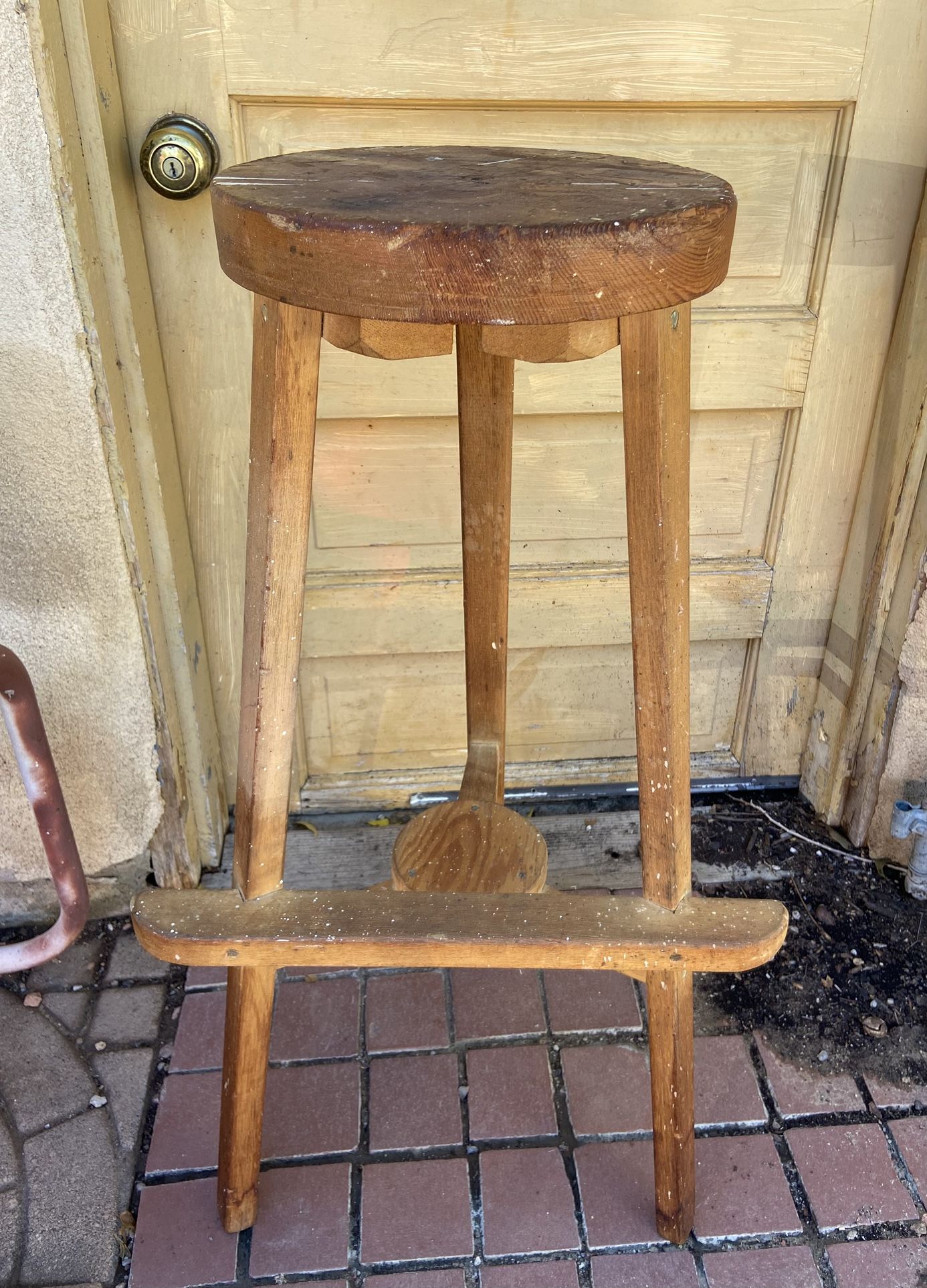 Vintage Primitives Wooden Artist Sculpture Stool