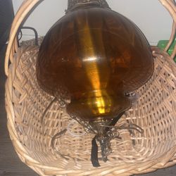 Antique Amber Hanging Lamp 