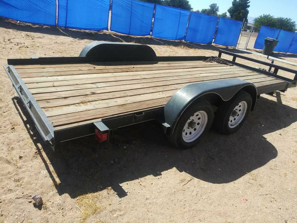 Single CAR/UTILITY. TRAILER. Double AXLES. Just like new. New wood new tires.
