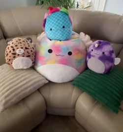 Squishmallows Bundle of 4 – HUGE 24” + Three 12” Squishmallow Toys