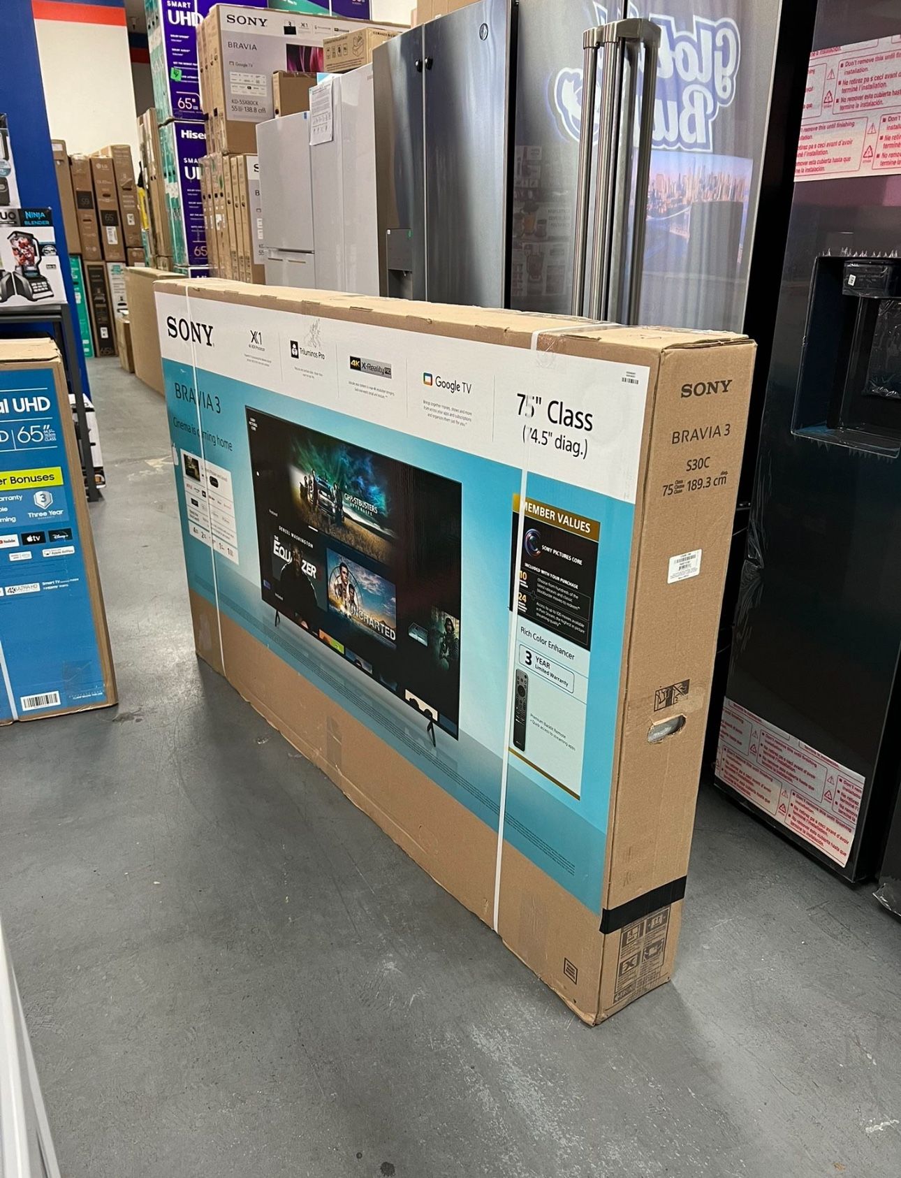 75” Sony Bravia 3 S30C 4K UHD Smart Google Tv